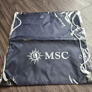 MSC Cruises New Navy Drawstring Backpack